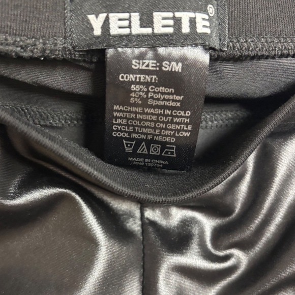 YELETE Womens‎ Black Faux Leather Moto Jogger Pants Size S/M - Picture 7 of 10